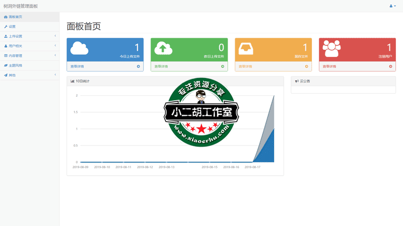 管理面板首页---树洞外链管理中心.png