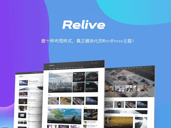WordPress主题模板 Relive 3.1自媒体博客 自适应 WP主题模板